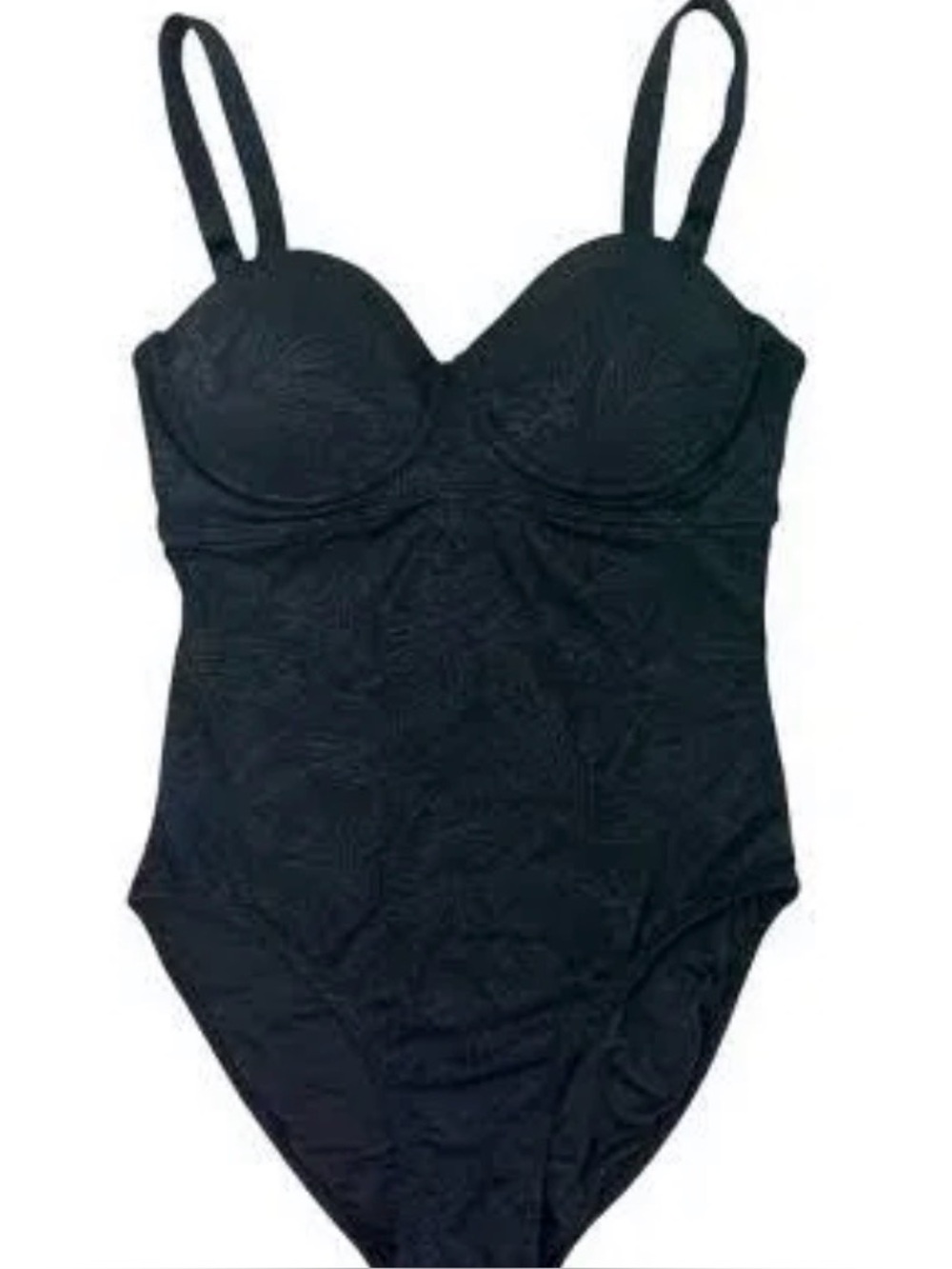 Betsey Johnson Black Underwire Halter One-Piece Swimsuit. Halter is removable